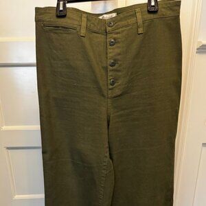 Madewell Army Green Wide Leg Pants- Size 32